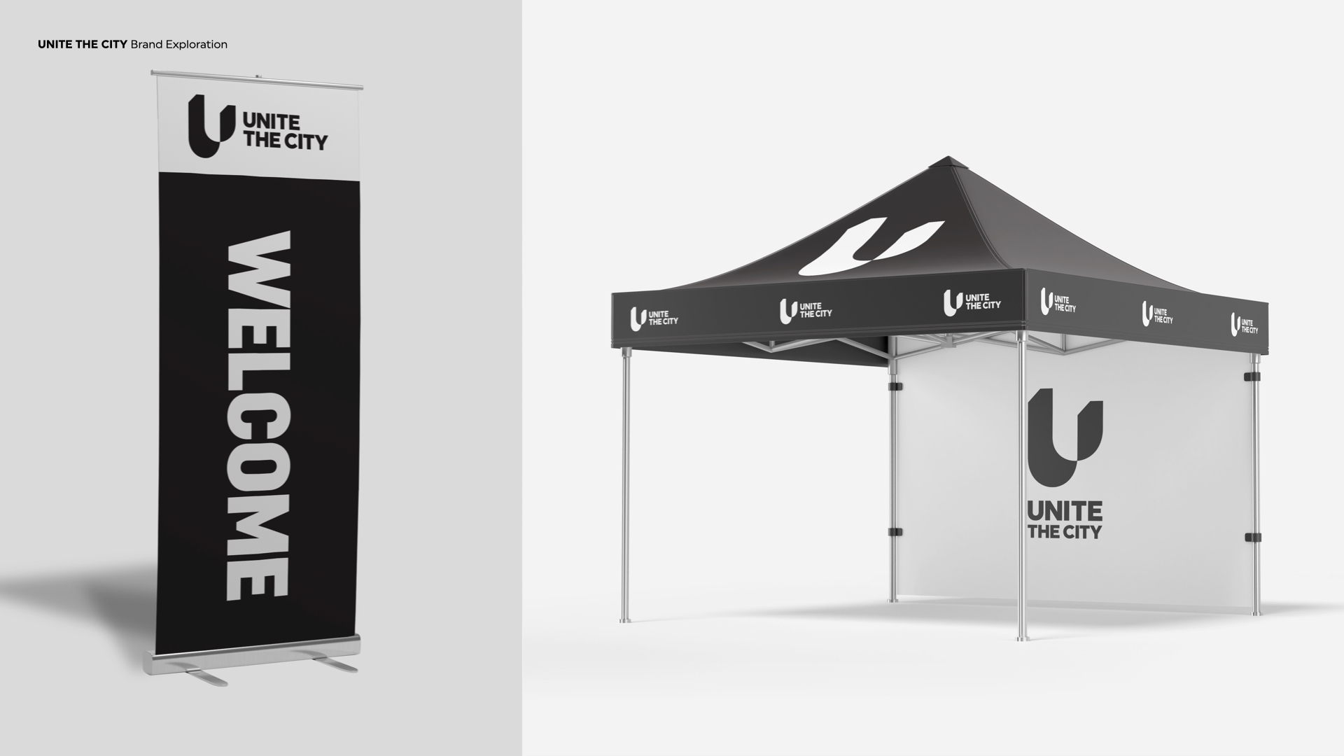 Booth display mockup for Unite The City